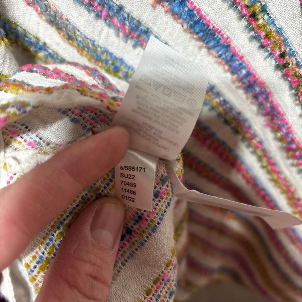 Lou & Grey Multicolor Rainbow Striped Shift Dress Size 8 Sleeveless Textured - Picture 5 of 8